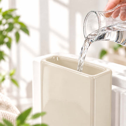 Ceramic Radiator Humidifier Set of 6 with Hooks, 400 ml, Cream