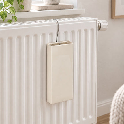 Ceramic Radiator Humidifier Set of 6 with Hooks, 400 ml, Cream