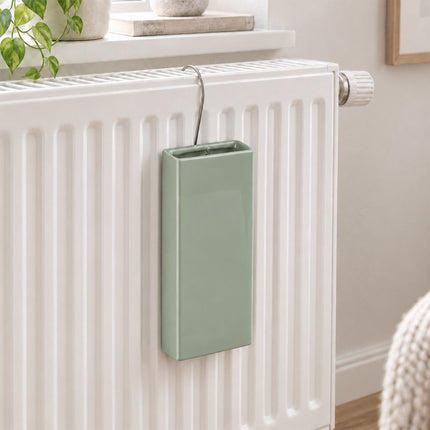 Ceramic Radiator Humidifier Set of 6 with Hooks, 400 ml, Sage Green