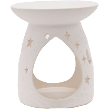 Lampe à bougie chauffe-plat en céramique - Blanche, ambiance relaxante