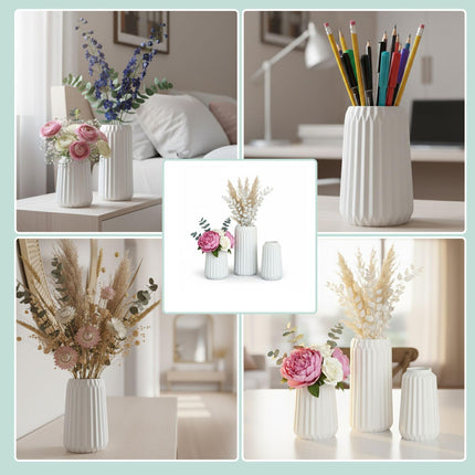 Ensemble de vases en céramique - 3 tailles, design minimaliste