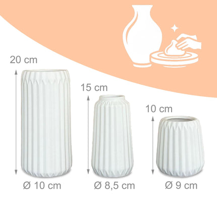 Keramikvasen-Set – 3 Größen, minimalistisches Design