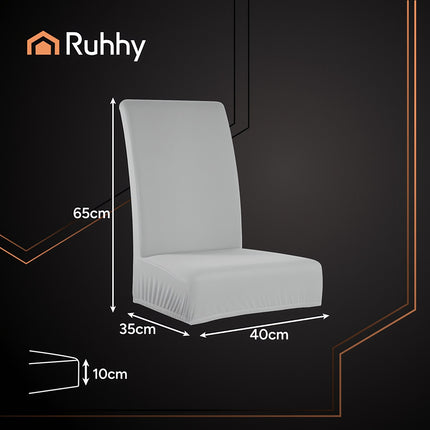 Housses de chaise, gris clair, lot de 6