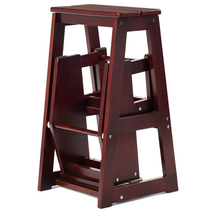 Échelle de chaise échelle de chaise tabouret échelle escabeau escabeau escabeau pliant 3 marches marron