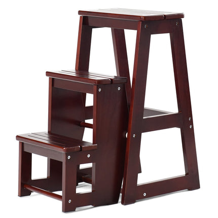 Échelle de chaise échelle de chaise tabouret échelle escabeau escabeau escabeau pliant 3 marches marron