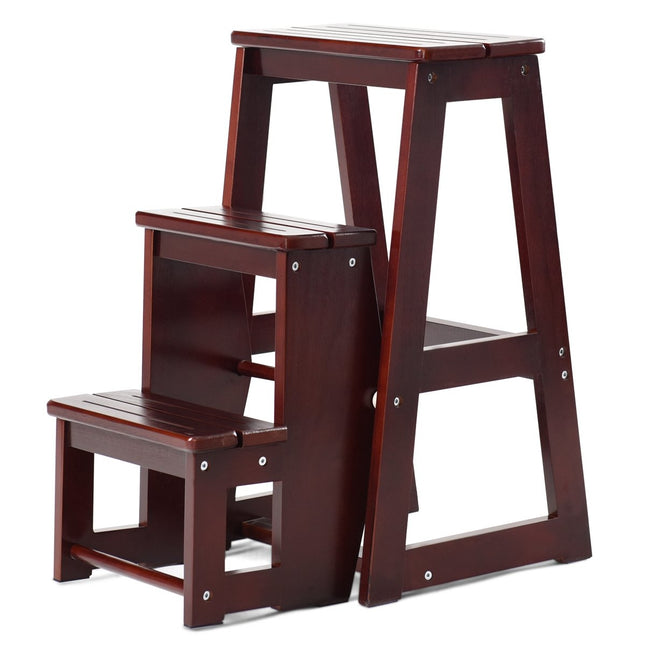 Échelle de chaise échelle de chaise tabouret échelle escabeau escabeau escabeau pliant 3 marches marron