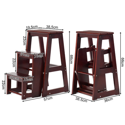 Échelle de chaise échelle de chaise tabouret échelle escabeau escabeau escabeau pliant 3 marches marron