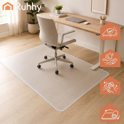 Tapis de protection pour chaise 90x130 cm, blanc laiteux translucide