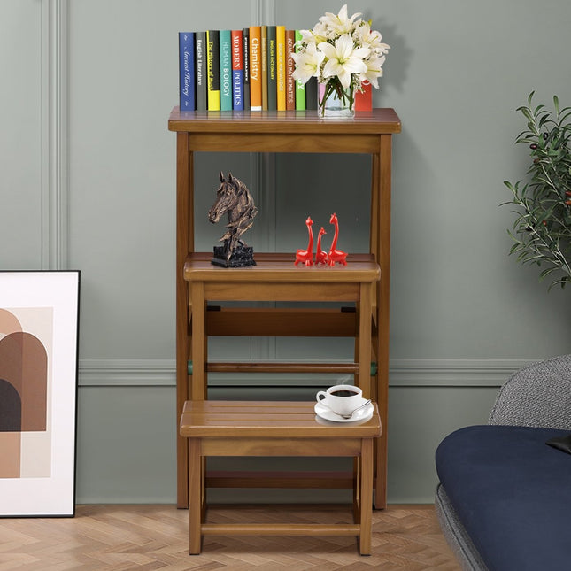Chaise échelle échelle chaise tabouret échelle escabeau escabeau escabeau pliable 3 marches noyer