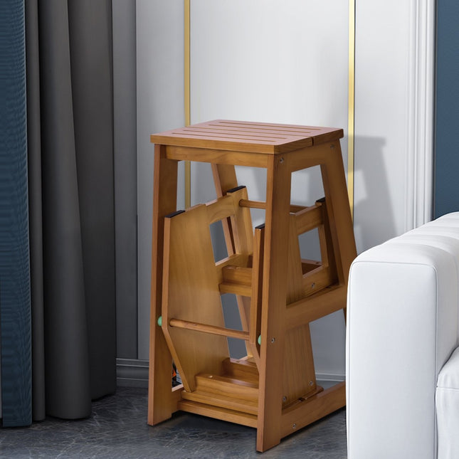 Chaise échelle échelle chaise tabouret échelle escabeau escabeau escabeau pliable 3 marches noyer