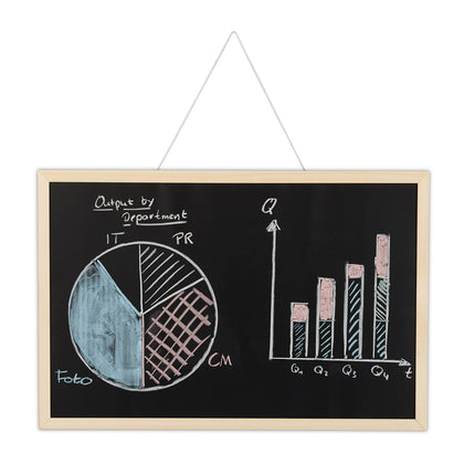 Tableau noir avec cadre en bois