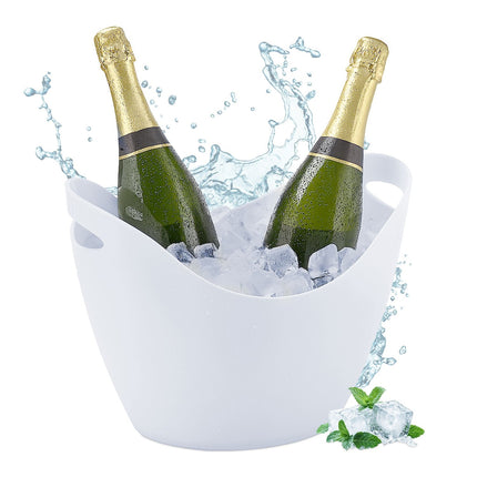 Seau à glace à champagne, refroidisseur de boissons en plastique 8 L