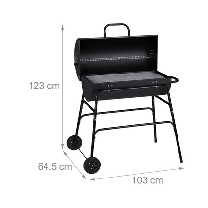 Barbecue au charbon de bois avec couvercle