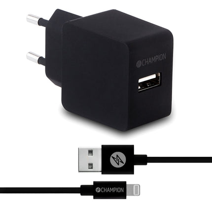 Ladegerät 12 W + USB-A-auf-Lightning-Kabel Schwarz