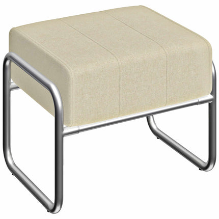 Repose-pieds en chenille, coussin épais, pieds en acier, beige