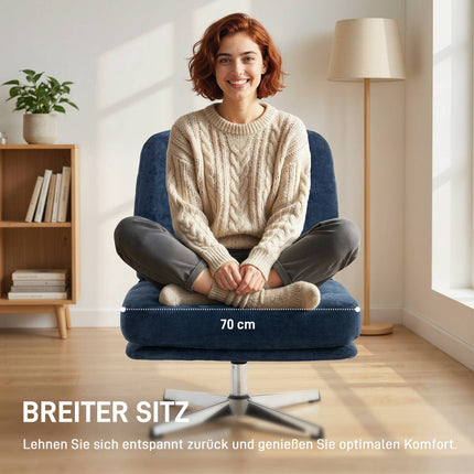 Fauteuil lounge en chenille, pivotant à 360°, largeur d'assise 70 cm