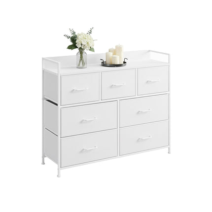 Commode, 7 bacs en tissu, métal et MDF