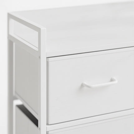 Commode, 7 bacs en tissu, métal et MDF