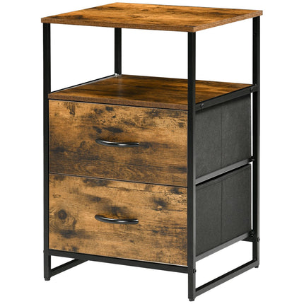 Commode, armoire de rangement avec tiroirs pliables en tissu, étagère de style industriel, armoire latérale pour salon, marron rustique