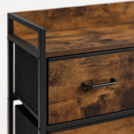 Commode avec 7 bacs en tissu, structure en métal