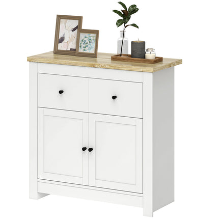 Weißes Sideboard mit Schubladen und verstellbarem Regal