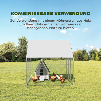 Hühnerstall, 4-6 Hennen, verzinkter Stahl, wetterfestes Dach