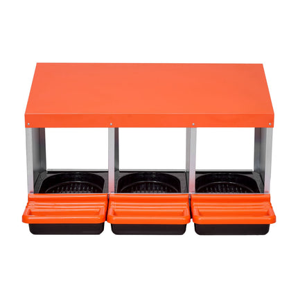 Chicken Nesting Box, 3-Compartment Roll-Out Egg Collector