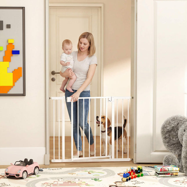Barrière de sécurité pour enfants, sans perçage, fermeture automatique, 76-103 x 76 cm