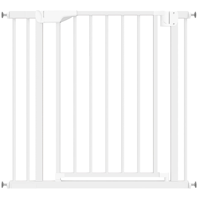 Barrière de sécurité pour enfants, sans perçage, fermeture automatique, 76-89 x 76 cm, blanche