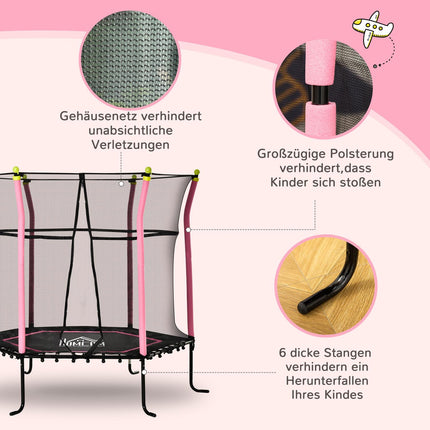 5.3ft Kinder Gartentrampolin mit Sicherheitsnetz – bis zu 60kg