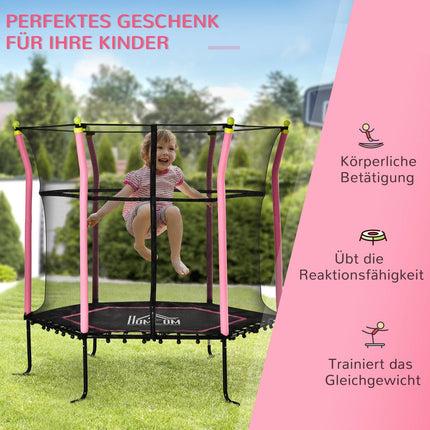 5.3ft Kinder Gartentrampolin mit Sicherheitsnetz – bis zu 60kg