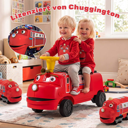 Voiture électrique pour enfants 12V, rouge, 2 places, motif train