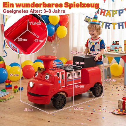 Voiture électrique pour enfants 12V, rouge, 2 places, motif train
