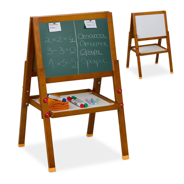 Chevalet 2 en 1 pour enfants - Tableau blanc et tableau noir