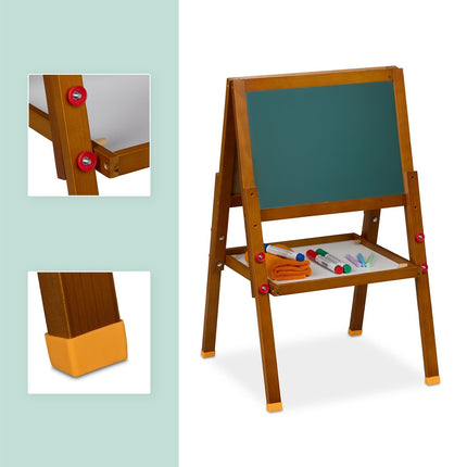 Chevalet 2 en 1 pour enfants - Tableau blanc et tableau noir