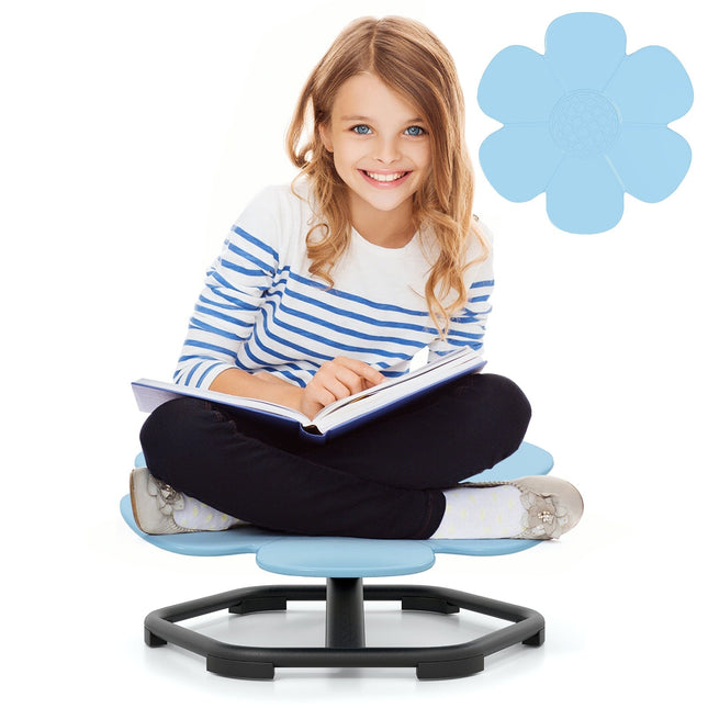 Fauteuil pivotant sensoriel 360° pour enfants - Motif floral bleu