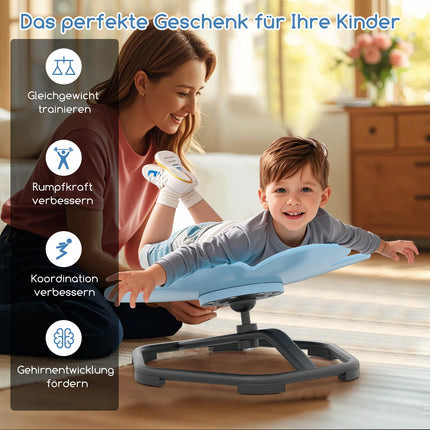 Fauteuil pivotant sensoriel 360° pour enfants - Motif floral bleu