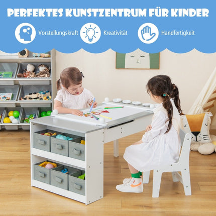 Table d'activités 3 en 1 pour enfants avec chevalet et rangement