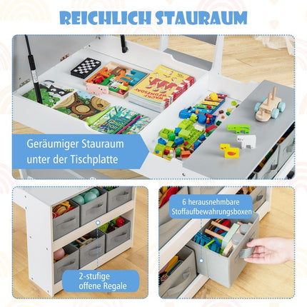Table d'activités 3 en 1 pour enfants avec chevalet et rangement