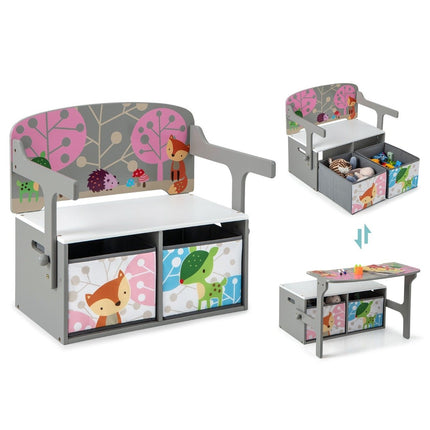 Ensemble table et chaises 3 en 1 pour enfants avec bacs de rangement