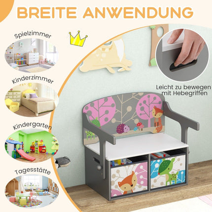 Ensemble table et chaises 3 en 1 pour enfants avec bacs de rangement