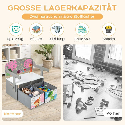 Ensemble table et chaises 3 en 1 pour enfants avec bacs de rangement