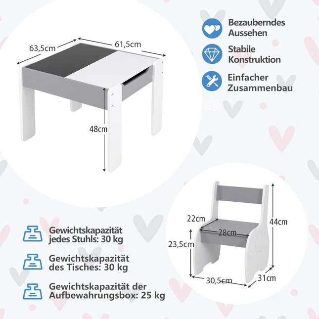 Ensemble table d'activités 4 en 1 pour enfants avec rangement