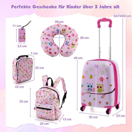 Ensemble de bagages pour enfants 5 pièces avec sac à dos et oreiller