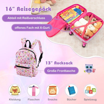 Ensemble de bagages pour enfants 5 pièces avec sac à dos et oreiller