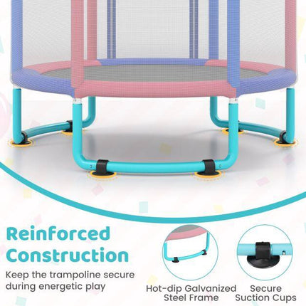 6-in-1-Kindertrampolin mit Sicherheitsnetz, Blau