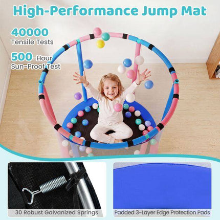 6-in-1-Kindertrampolin mit Sicherheitsnetz, Blau