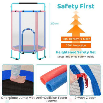 6-in-1-Kindertrampolin mit Sicherheitsnetz, Blau