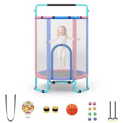 6-in-1-Kindertrampolin mit Sicherheitsnetz, Blau