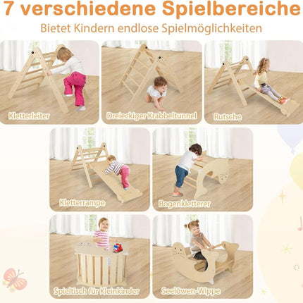Kinderspielturm 7-in-1 mit Rutsche, verstellbar